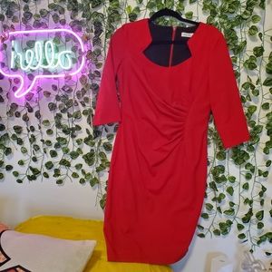 Calvin Klein fitted red dress